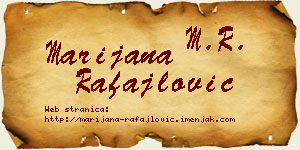 Marijana Rafajlović vizit kartica